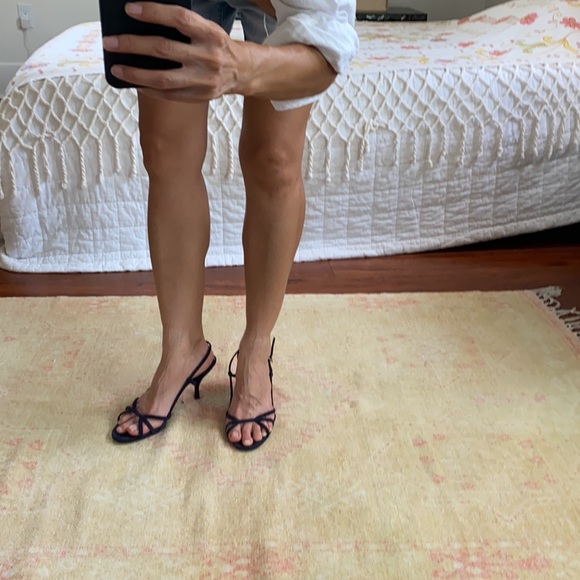 Prada Shoes - Prada Black Strappy Slingback Heeled Sandals